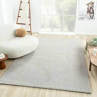 Produktbild von Teppich Wohnzimmer Modern Boho Muster Super Weich Qualitativ Skandinavisch , Farbe:Grau, Maße:160x230 cm