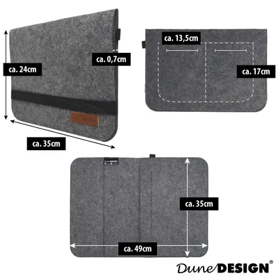 Obrázek produktu pro Plstěná taška na notebook šedá 35x24cm