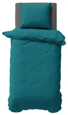 Produktbild von 2 teilige Uni Bettwäsche 155x220 cm Mikrofaser Petrol Türkis Bettbezug Garnitur Set