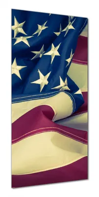Produktbild von Wallario selbstklebende Duschrückwand 70 x 200 cm mit Motiv Amerikanische Flagge im Wind - Wandverkleidung mit Hochglanzlaminat in Glasoptik