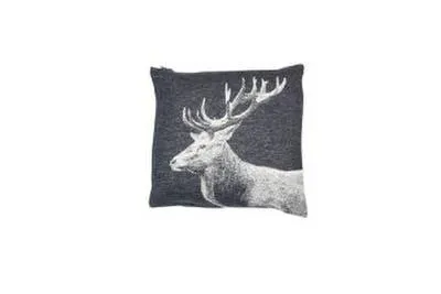 Produktbild von David Fussenegger Kissenhülle Silvretta 'Hirsch' 50 x 50 cm Anthrazit - Grau