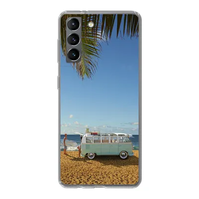 Produktbild von MuchoWow® Handyhülle Schutzhülle Hülle für Samsung Galaxy S21 Strand - Bus - Surfen Silikon Softcase Handy Hülle - Softcase