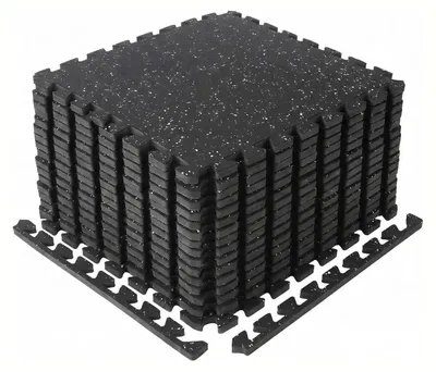 Image de Lot de 12 tapis de protection - Tapis de gymnastique en EVA à emboîter - Dalles de sol de fitness emboîtables 52 x 52 cm - Tapis de protection pour salle de sport à domicile et musculation