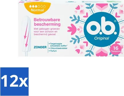 Zdjęcie produktu dla ob Tampons - Original Normal - Dla komfortu i niezawodnej ochrony - 16 tamponów - Value pack - 12 szt