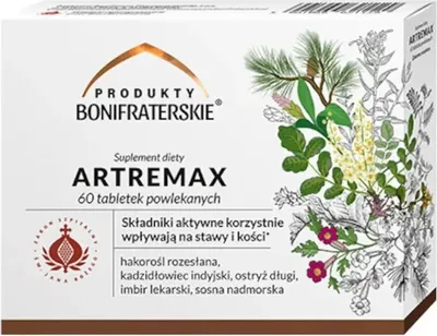 A product box for Artremax dietary supplement.
