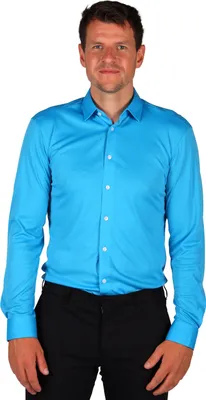 Image de Chemise homme unie turquoise, taille : M