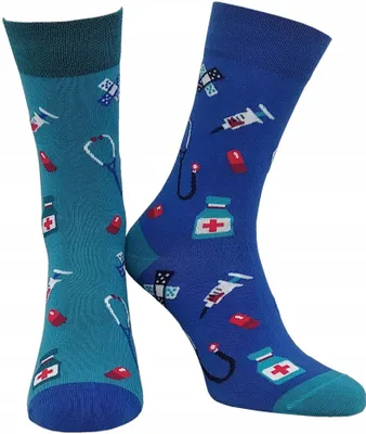 Produktbild von Krebo Herren Baumwollsocken mit lustigen Medizinmotiven