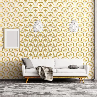 Immagine prodotto di Carta da parati autoadesiva geometrica oro 44,5x500cm per bagno e cucina
