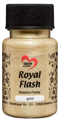 Acrylfarbe metallic mit Glitzer, 50 ml, gold