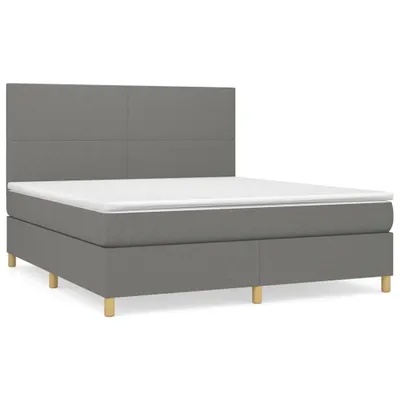 Produktbild von vidaXL Boxspringbett mit Matratze Dunkelgrau 160x200 cm Stoff