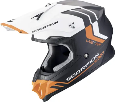 Produktbild von Scorpion VX-16 Evo Air Fusion Motocross Helm, schwarz/weiß/orange, XS (53/54)