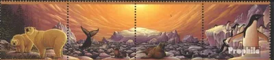 Produktbild von Briefmarken UNO - Genf 1993 Mi 239-242 Viererstreifen (kompl.Ausg.) gestempelt Klimaveränderung