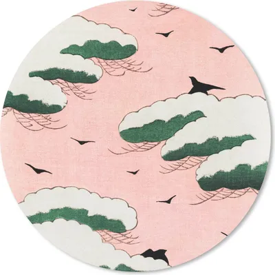 Produktbild von MuchoWow® Mauspad Mousepad Japanisch - Vogel - Wolke - Vintage 20x20 cm - Mousepads - Maus Mat - Pad - Mausunterlage - Schreibtischmatte
