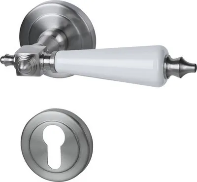 Produktbild von Rosettengarnitur PZ Triton satiniert/weiß
