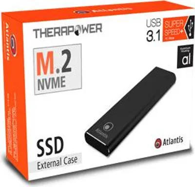 Immagine prodotto di Atlantis Land A06-M2-NVME-01, telaio SSD, M.2, M.2, PCI Express, 5 Gbit/s, connettività USB, nero