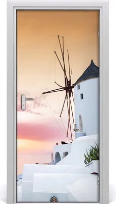 Produktbild von Tulup Türaufkleber 95x205 cm Dekorative Aufkleber Selbstklebend Wasserdichte Tapete Abnehmbar Schlafzimmer Wohnzimmer Wohnkultur - Santorini Griechenland