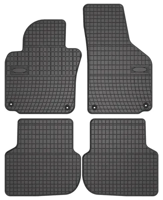 Produktbild von Gummi-Fußmatten für Volkswagen Jetta VI 2010-2018 (Limousine/Kombi) – 4-tlg, Schwarz, passgenau – Wielganizator SolidPRO