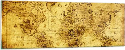 Produktbild von Bilder auf glas - Karte Welt Kontinente - 90x30cm - Glasbilder - Wandbilder - Kunstdruck - zum Aufhängen bereit - Wanddekoration aus Glas - Glas Bilder - Wandbild auf Glas - Einteilig - GAB90x30-0127