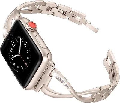 Produktbild von FFO2World Elegantes Metallarmband mit Strass - Starlight - für Apple Watch 42/44/45/46/49mm - Damen iWatch Armband Serie 10–1