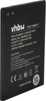 Produktbild von vhbw Akku Ersatz für Wiko 2610 für Handy Smartphone Telefon (2500 mAh, 3,8 V, Li-Ion)