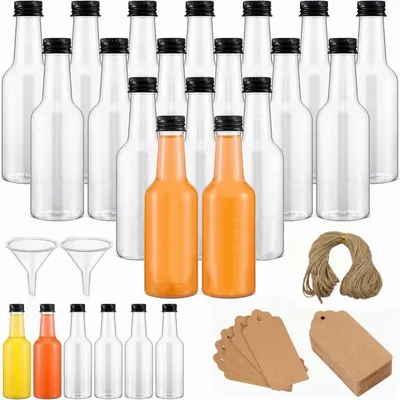 Mini-Likörflaschen 24er-Pack 100 ml mit Deckeln, Etiketten und Trichter
