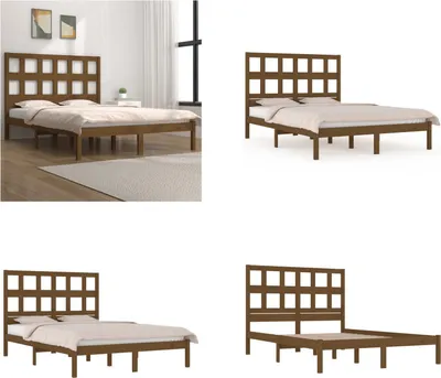 Obrázek produktu pro vidaXL Postel z masivu medově hnědá borovice 200x200 cm - rám postele - postel - dřevěný rám postele