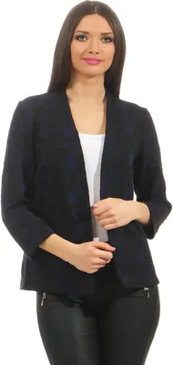 Produktbild von Damen Blazer Kurzjacke Jacke; Dunkelblau/Schwarz S