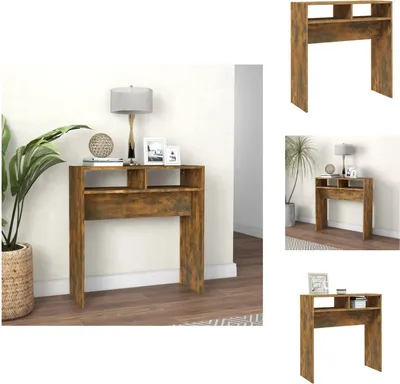 Zdjęcie produktu dla vidaXL Stolik konsola dąb wędzony 78x30x80 cm materiał drewnopochodny - Stoliki boczne
