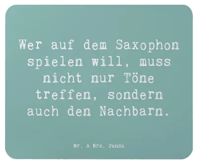 Produktbild von Mr. & Mrs. Panda Mousepad Spruch Saxophon Spieler - Meeresbrise - Geschenk, mousematte, Instrument, Mauspad, Musiker, Blasinstrument, Blues, Musikinstrumente, Musik