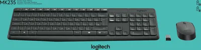 Immagine prodotto di Set tastiera/mouse Logitech MK235, wireless, antracite