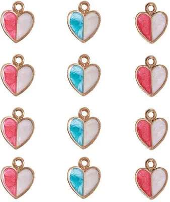 Productafbeelding van Geglazuurde emaillebedels voor sieraden, 40 stuks