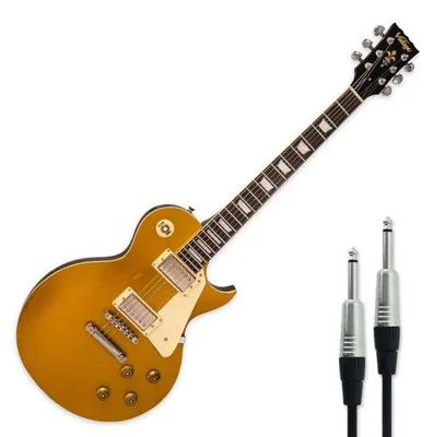 Produktbild von Vintage E-Gitarre V100MRGT Icon Distressed Gold Top mit Kabel
