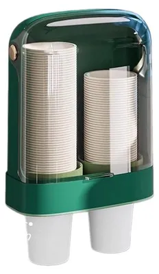Immagine prodotto di INF Dispenser muro senza fori doppio tubo ABS 19.3x24.5x10.3cm per ufficio Verde