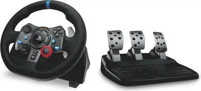 Produktbild von Logitech G29 Driving Force Gaming Rennlenkrad, Zweimotoriges Force Feedback, 900° Lenkbereich, Racing Leder-Lenkrad, Verstellbare Edelstahl Bodenpedale, für PS5, PS4, PC, Mac - Schwarz