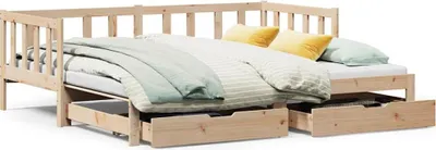 Obrázok produktu pre vidaXL Rozťahovacia denná posteľ so zásuvkami bez matraca 80x200 cm