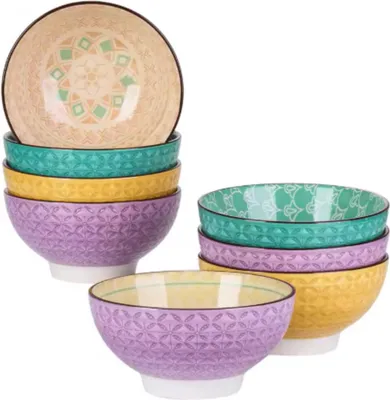Produktbild von Belviano Serviesset – 8-teilig – 8 Personen – Essteller, tiefe Teller, Frühstücksteller – Mosaikdesign – Keramik Platten