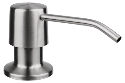 Produktbild von Spülmittelspender mit Edelstahlpumpe, eingebautem Seifenspender für Küchenspülen und Waschbecken, 500 ml Flasche, Befüllung von oben.