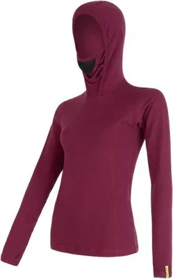 Produktbild von Sensor Merino Double Face T-Shirt – Damen lang mit Kapuze lila größe M 16200108-01