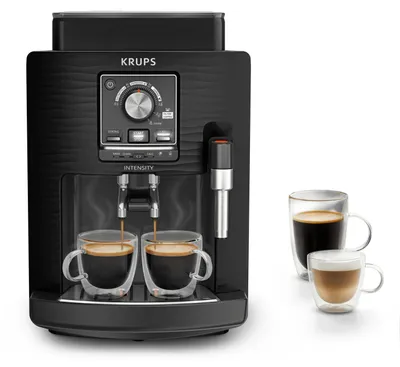 Zdjęcie produktu dla Krups EA5008, Ekspres do espresso, 2 l, Ziarna kawy, Wbudowany młynek, 1450 W, Czarny