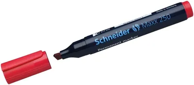 Produktbild von Permanentmarker Maxx 250 Keilspitze 2-7mm rot Packung mit 10 Stück