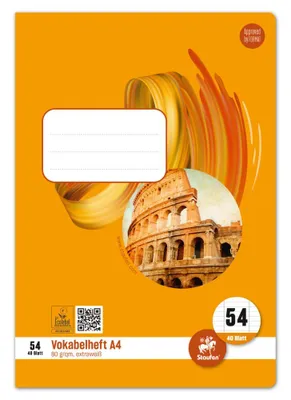 Produktbild von Staufen® style 040440054 Vokabelheft - LIN54, A4, 40 Blatt, 90 g/qm,9 mm liniert mit 2 Mittelstrichen