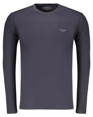 Produktbild von Herren Langarmshirt Blau - Extra Slim Fit, Baumwolle, Logoprint