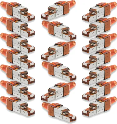 Produktbild von 20x Netzwerk Stecker CAT 7 Werkzeuglos RJ45 CAT7 Netzwerkstecker Netzwerkkabel