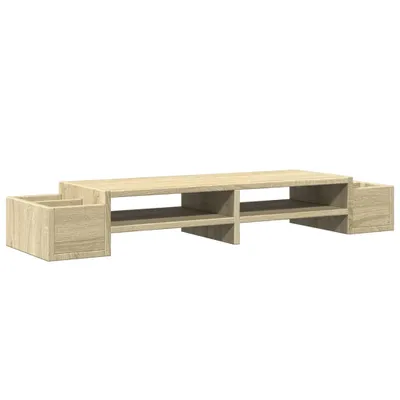 Obrázek produktu pro vidaXL Stojan na monitor s úložným prostorem Sonoma dub 100x27x15 cm