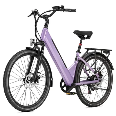 Produktbild von PiXELPiLOT 26 Zoll E-Bike Damen Herren Citybike,250W Heckmotor, 36V 14,5Ah 522Wh Akku, Shimano 7-Gang, bis 75 km, Scheibenbremsen, Federung