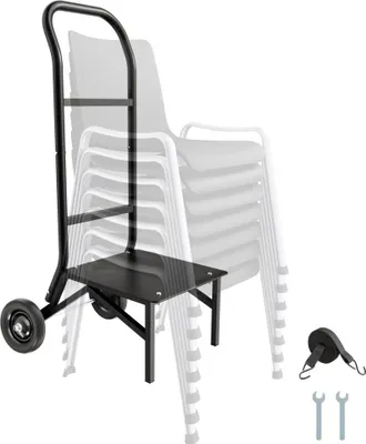 Zdjęcie produktu dla Wózek na krzesła składane - 10 krzeseł, 68 kg - Wymiary wózka do pchania 770x508x1190 mm - Wózek do transportu krzeseł