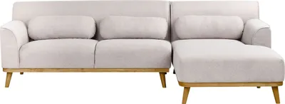 Produktbild von BELIANI Ecksofa Hellgrau Stoffbezug L-förmig 3-Sitzer Sofa mit Chaiselongue Linksseitig Wohnzimmermöbel Modern Wohnzimmer Ausstattung Wohnecke