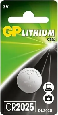 Zdjęcie produktu dla GP Batteries Lithium Cell CR2025, Jednorazowa bateria, CR2025, Lit, 3 V, 5 szt., Stal nierdzewna