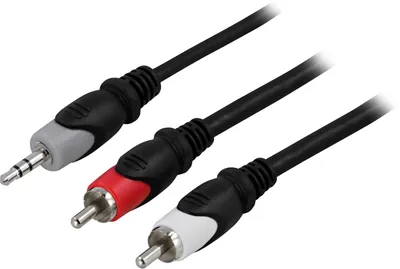 Obrázek produktu pro Deltaco MM-140, 3.5mm, Samec, RCA, Samec, 2 m, Černá