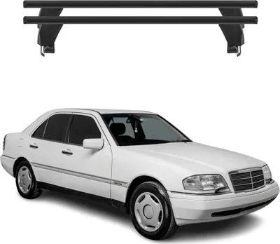 Image de Menabo Barres de toit Transversales pour Mercedes Classe C W202 1993-2000 Noir